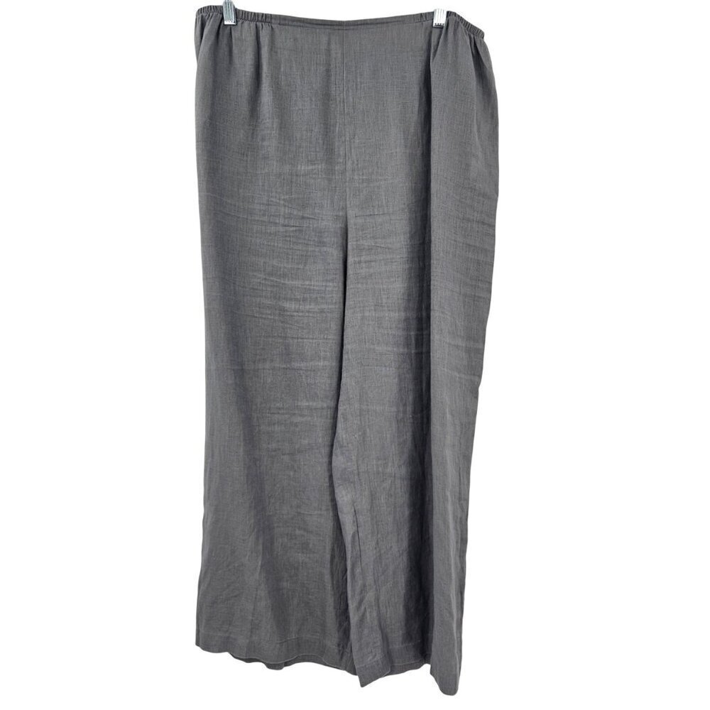 Caroline Rose Wide Leg Crop Pants Gray Women’s Size XL Lagenlook Hippie Beach